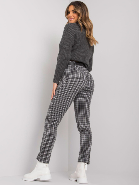 Czarno-szare spodnie z paskiem Lantana