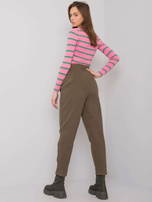 Khaki spodnie jeansowe z wysokim stanem Auburn