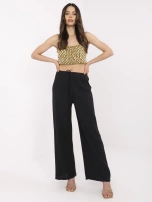 Czarne szerokie spodnie z muślinu OCH BELLA 