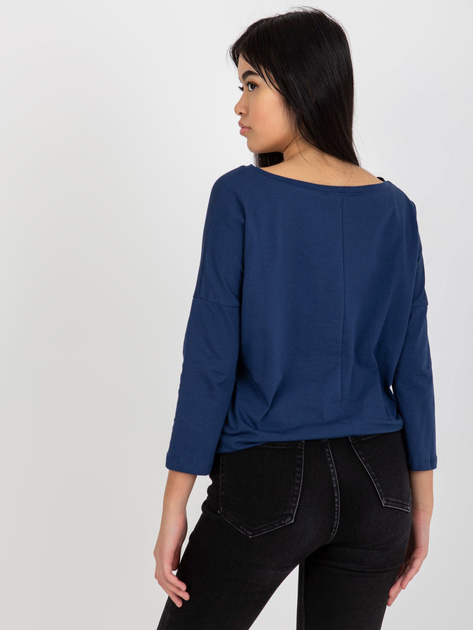 Hurt Granatowa codzienna bluzka basic z bawełny Fiona