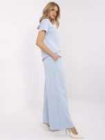 Jasnoniebieskie dresowe spodnie basic typu palazzo