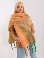 Hurt Jasnopomarańczowy szeroki szal damski 