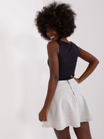 Hurt Jasnoszara mini spódnica dresowa z suwakiem