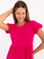 Fuksjowa bawełniana sukienka na lato RUE PARIS 