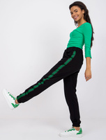 Czarne spodnie dresowe z lampasami Sabrina RUE PARIS 