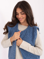 Niebieska damska kamizelka z kieszeniami RUE PARIS