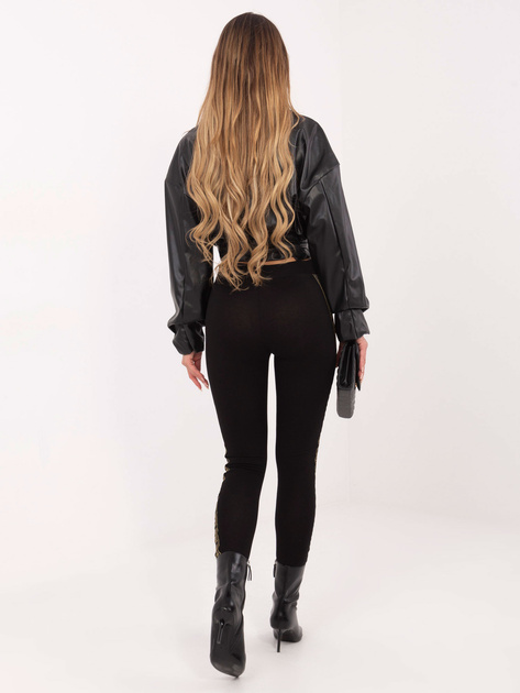 Czarno-złote legginsy z lampasami Akemi RUE PARIS