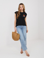 Czarny damski t-shirt bez rękawów SUBLEVEL 