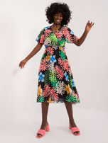 Hurt Czarna midi sukienka z krótkim rękawem