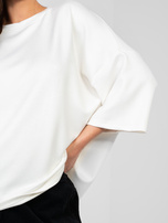 Biała bluzka basic z krótkim rękawem RUE PARIS 