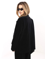 Czarna sztruksowa marynarka z imitacją kieszeni RUE PARIS