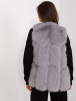 Hurt Szara kamizelka damska futrzana