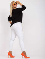 Czarna bawełniana bluzka plus size z napisem 
