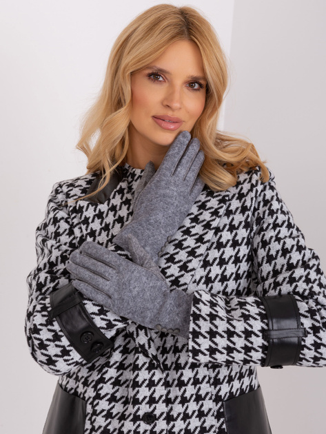 Hurt Ciemnoszare dotykowe rękawiczki damskie