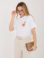 Biały t-shirt z nadrukiem na plecach SUBLEVEL 