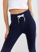 Hurt Granatowe dresowe spodnie basic z lampasami RUE PARIS