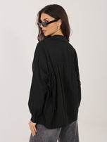 Czarna letnia koszula z wiązaniami na plecach