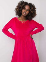 Fuchsia velour dress Mauriel RUE PARIS