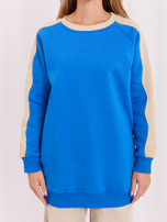 Hurt Niebiesko-beżowa dresowa bluza basic z bawełny