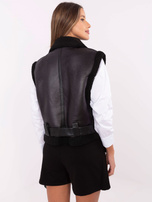 Hurt Czarna zimowa kamizelka typu ramoneska