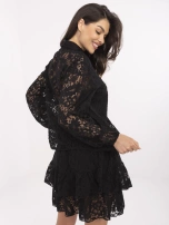 Czarny koronkowy komplet z koszulą 