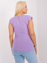 Hurt Fioletowa damska bluzka plus size z wycięciem