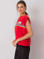 Czerwony t-shirt z nadrukiem Malibu