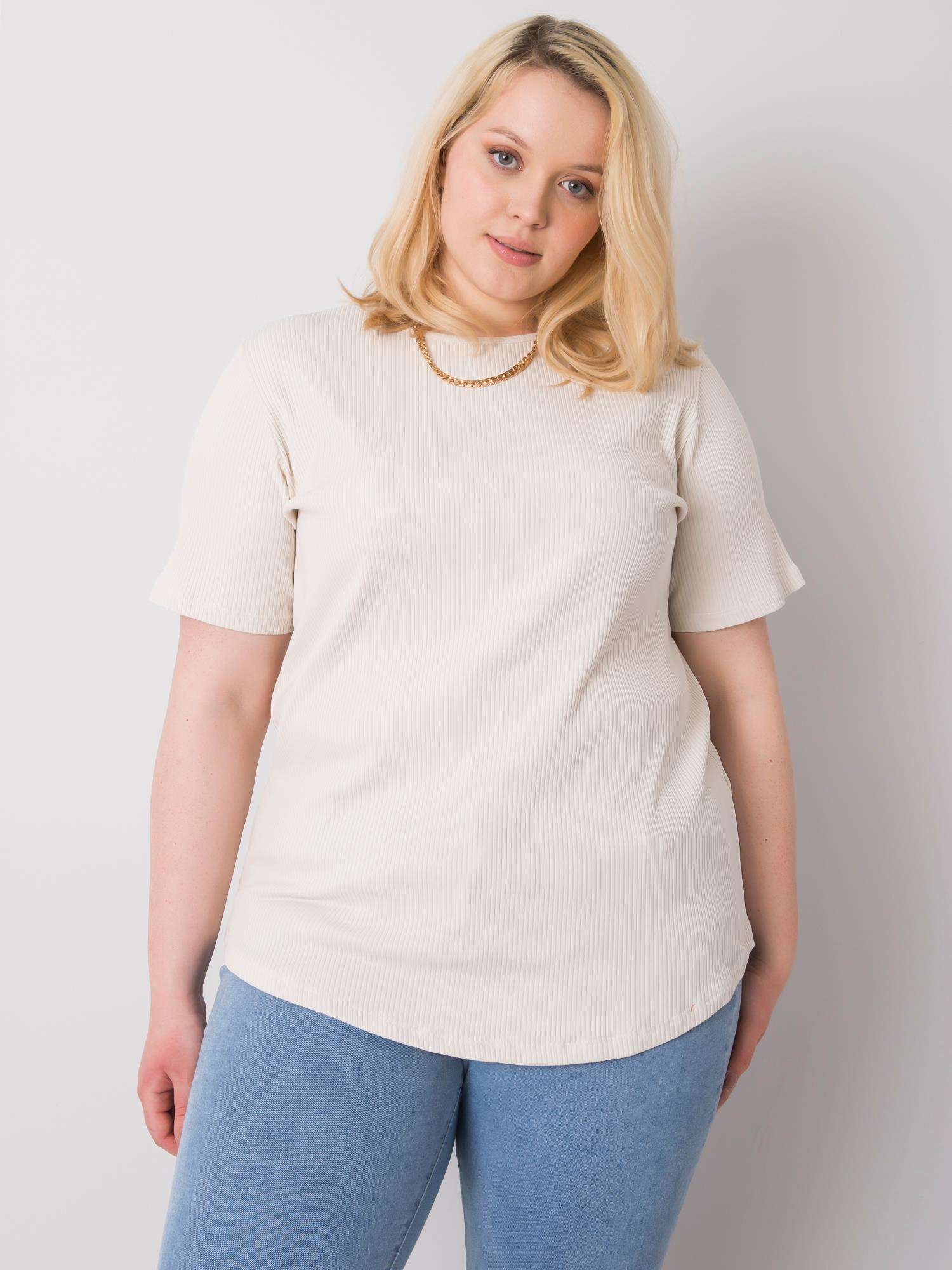 Šviesiai smėlinė plus size palaidinė Stella.