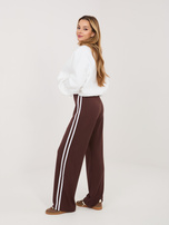 Czekoladowe dresowe spodnie z wysokim stanem