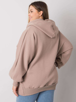 Ciemnobeżowa bluza plus size z kapturem Ella