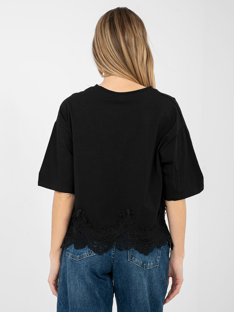 Czarna krótka bluzka z napisami