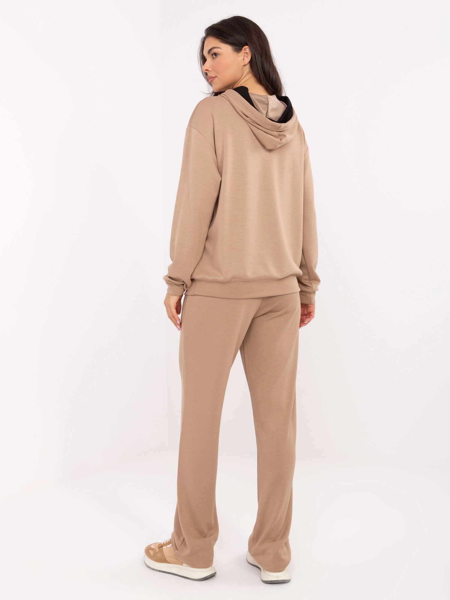 Dark beige women's set with a hoodie.