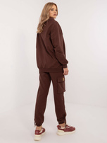 Hurt Brązowy dwuczęściowy komplet dresowy z bawełny