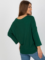 Hurt Dark green women's basic blouse made of viscose.