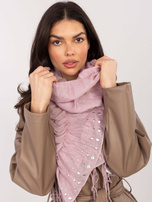 Brudnoróżowa damska chusta z drapowaniem