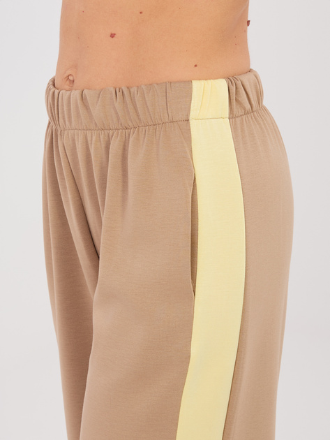 Ciemnobeżowy komplet z szerokimi spodniami RUE PARIS