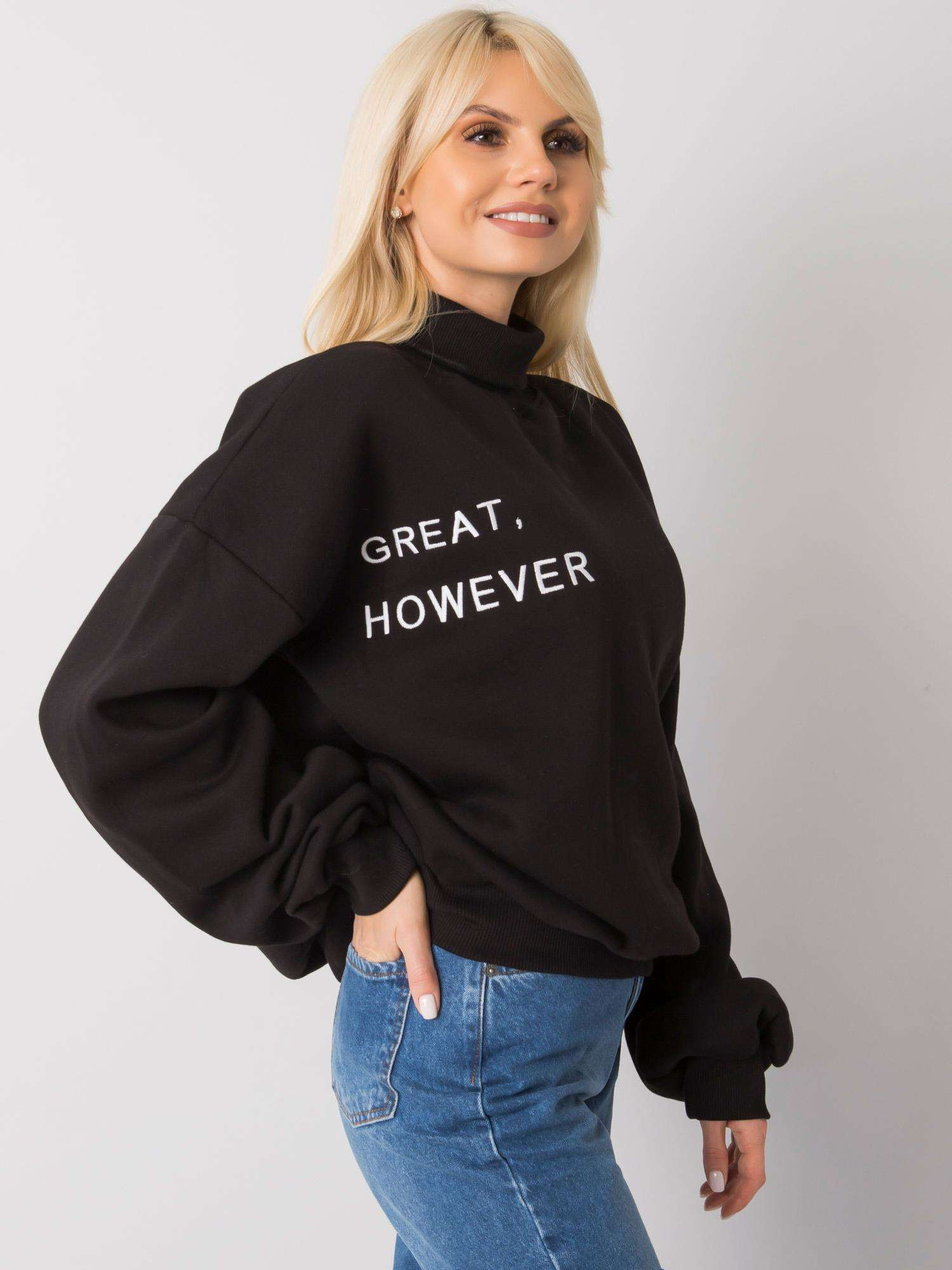 Čierna zateplená oversized mikina Kelly