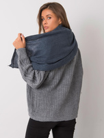 Ciemnoniebieski szalik z dzianiny