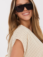 Beżowa letnia bluzka z domieszką lyocellu