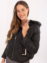 Czarna przejściowa kurtka z kieszeniami