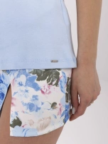 Jasnoniebieski damski t-shirt basic z bawełny