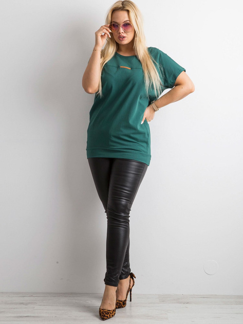 Ciemnozielona tunika z dekoltem na plecach