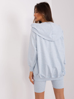 Light blue mélange casual three-piece set with a sweatshirt.