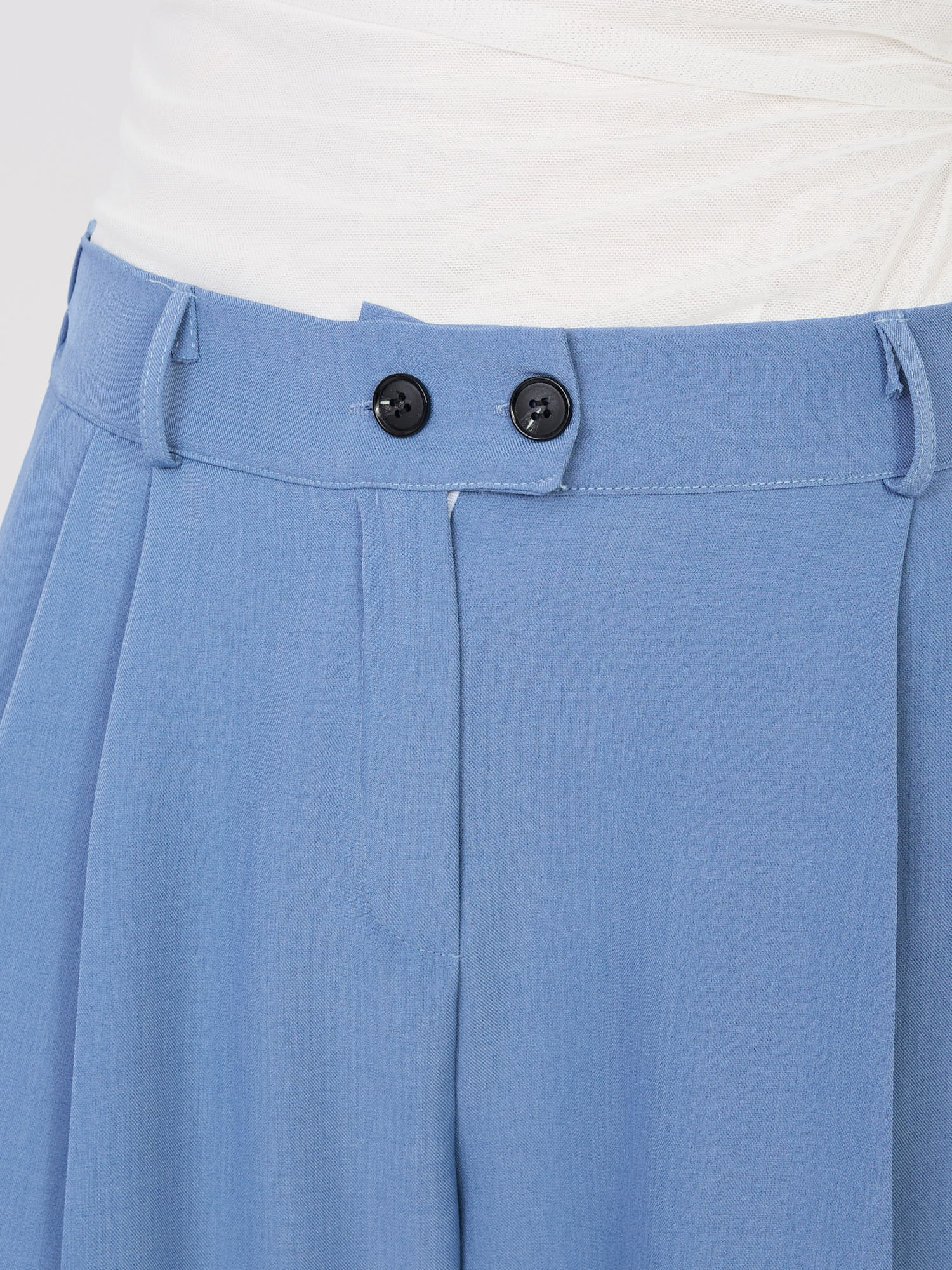  Brudnoniebieskie garniturowe spodnie wide leg RUE PARIS