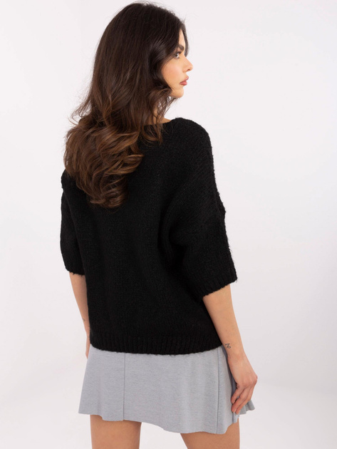 Hurt Czarny sweter oversize z krótkim rękawem