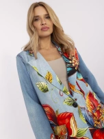 Niebieska damska marynarka z imitacją jeansu
