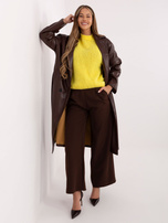 Żółty sweter oversize z domieszką wełny