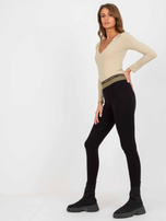 Hurtownia Czarne legginsy na co dzień z bawełny 