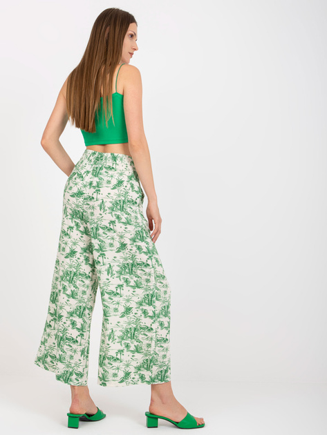 Jasnobeżowe lekkie spodnie z materiału we wzory SUBLEVEL