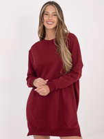 Bordová basic šaty v oversize střihu.